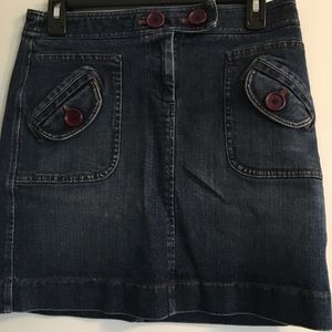 Ann Taylor Loft Stretch Mini Jean Skirt Sz 4